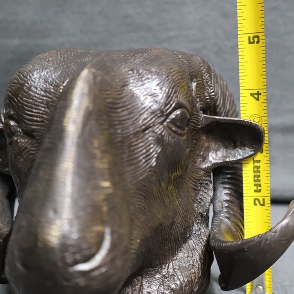 Solid Bronze Bighorn/Jacob Ram/Ewe Bust/ HEAD of ARIES w Horns Head Wall Mount - Picture 9 of 12